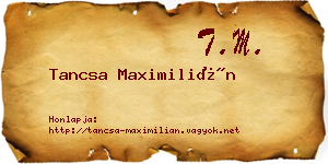 Tancsa Maximilián névjegykártya